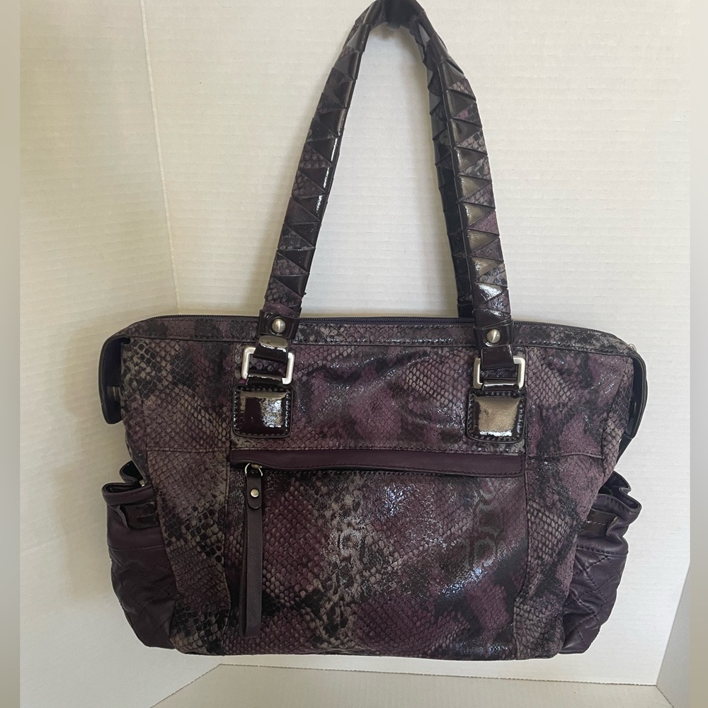 Original by SHARIF purple leather snake print bag - Picture 16 of 16